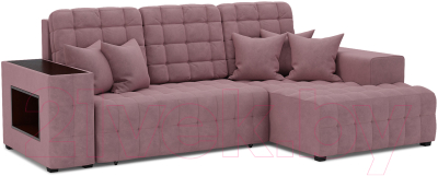 Диван угловой Mebel-Ars Мадрид правый (велюр пудра НВ-178 18) - фото