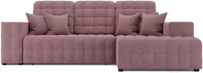 Диван угловой Mebel-Ars Мадрид правый (велюр пудра НВ-178 18)