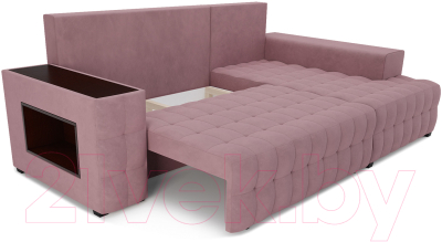 Диван угловой Mebel-Ars Мадрид правый (велюр пудра НВ-178 18)