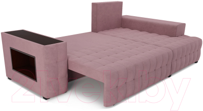 Диван угловой Mebel-Ars Мадрид правый (велюр пудра НВ-178 18)