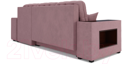 Диван угловой Mebel-Ars Мадрид правый (велюр пудра НВ-178 18)