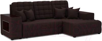 Диван угловой Mebel-Ars Мадрид правый (велюр шоколад HB-178 16) - фото