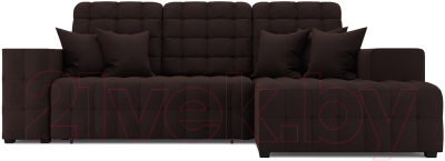 Диван угловой Mebel-Ars Мадрид правый (велюр шоколад HB-178 16)