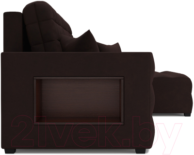Диван угловой Mebel-Ars Мадрид правый (велюр шоколад HB-178 16)
