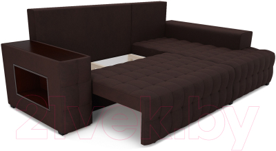 Диван угловой Mebel-Ars Мадрид правый (велюр шоколад HB-178 16)