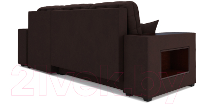 Диван угловой Mebel-Ars Мадрид правый (велюр шоколад HB-178 16)