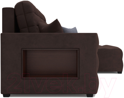 Диван угловой Mebel-Ars Мадрид правый (велюр молочный шоколад НВ-178 13)