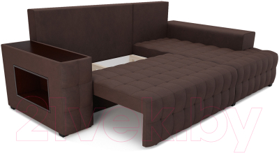 Диван угловой Mebel-Ars Мадрид правый (велюр молочный шоколад НВ-178 13)