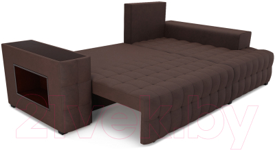 Диван угловой Mebel-Ars Мадрид правый (велюр молочный шоколад НВ-178 13)