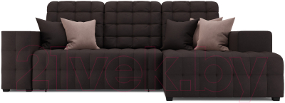Диван угловой Mebel-Ars Мадрид правый (кордрой коричневый)