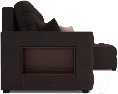 Диван угловой Mebel-Ars Мадрид правый (кордрой коричневый)