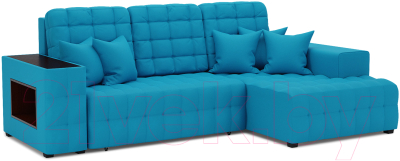 Диван угловой Mebel-Ars Мадрид правый (синий) - фото