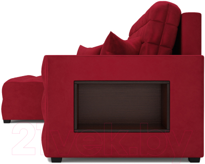 Диван угловой Mebel-Ars Мадрид левый (бархат красный Star Velvet 3 Dark Red)