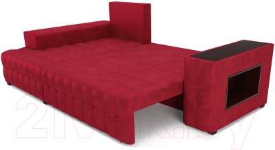 Диван угловой Mebel-Ars Мадрид левый (бархат красный Star Velvet 3 Dark Red)