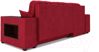 Диван угловой Mebel-Ars Мадрид левый (бархат красный Star Velvet 3 Dark Red)