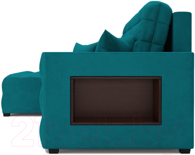 Диван угловой Mebel-Ars Мадрид левый (бархат сине-зеленый Star Velvet 43 Black Green)