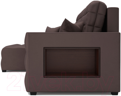 Диван угловой Mebel-Ars Мадрид левый (бархат серо-шоколадный Star Velvet 60 Coffee)