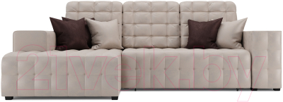 Диван угловой Mebel-Ars Мадрид левый (бархат бежевый Star Velvet 6 Beige)