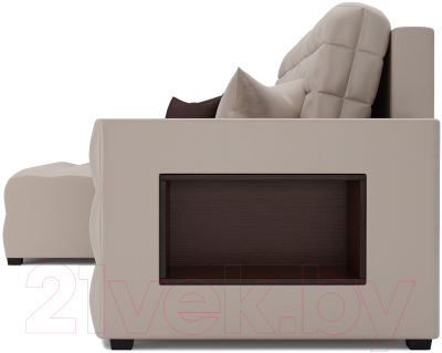 Диван угловой Mebel-Ars Мадрид левый (бархат бежевый Star Velvet 6 Beige)