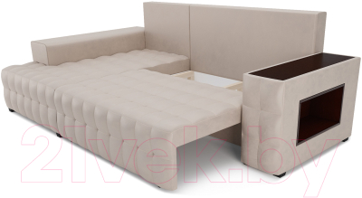 Диван угловой Mebel-Ars Мадрид левый (бархат бежевый Star Velvet 6 Beige)