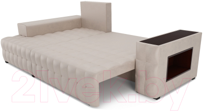 Диван угловой Mebel-Ars Мадрид левый (бархат бежевый Star Velvet 6 Beige)