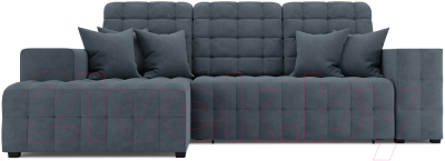 Диван угловой Mebel-Ars Мадрид левый (велюр серо-синий HB-178 26)