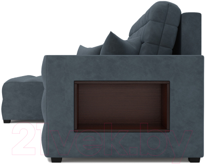 Диван угловой Mebel-Ars Мадрид левый (велюр серо-синий HB-178 26)