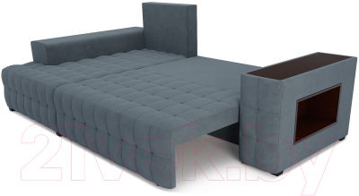 Диван угловой Mebel-Ars Мадрид левый (велюр серо-синий HB-178 26)