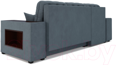 Диван угловой Mebel-Ars Мадрид левый (велюр серо-синий HB-178 26)