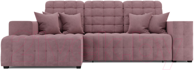 Диван угловой Mebel-Ars Мадрид левый (велюр пудра НВ-178 18)