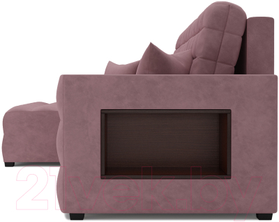 Диван угловой Mebel-Ars Мадрид левый (велюр пудра НВ-178 18)