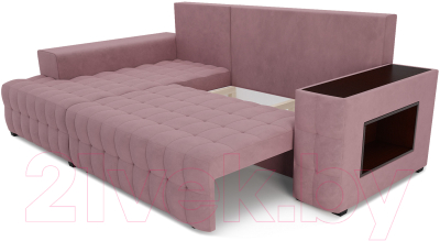Диван угловой Mebel-Ars Мадрид левый (велюр пудра НВ-178 18)