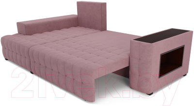 Диван угловой Mebel-Ars Мадрид левый (велюр пудра НВ-178 18)
