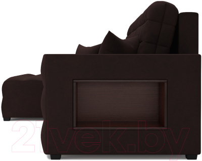 Диван угловой Mebel-Ars Мадрид левый (велюр шоколад НВ-178 16)