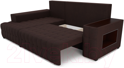Диван угловой Mebel-Ars Мадрид левый (велюр шоколад НВ-178 16)