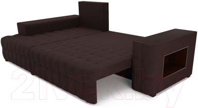 Диван угловой Mebel-Ars Мадрид левый (велюр шоколад НВ-178 16)