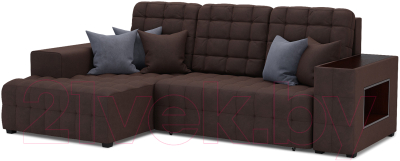 Диван угловой Mebel-Ars Мадрид левый (велюр молочный шоколад НВ-178 13) - фото