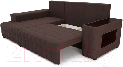 Диван угловой Mebel-Ars Мадрид левый (велюр молочный шоколад НВ-178 13)
