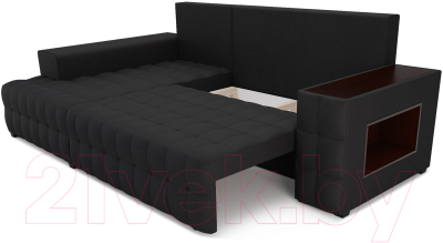 Диван угловой Mebel-Ars Мадрид левый (велюр черный НВ-178 17)
