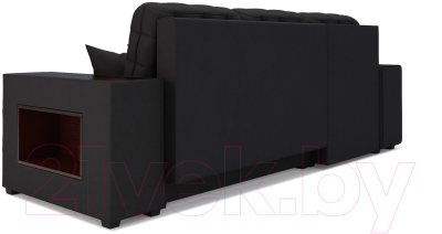 Диван угловой Mebel-Ars Мадрид левый (велюр черный НВ-178 17)