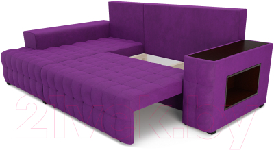 Диван угловой Mebel-Ars Мадрид левый (фиолетовый)