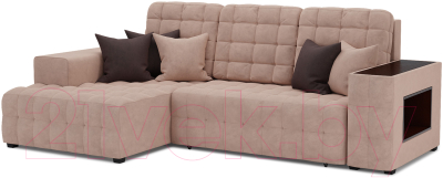 Диван угловой Mebel-Ars Мадрид левый (кордрой бежевый) - фото