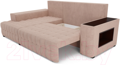 Диван угловой Mebel-Ars Мадрид левый (кордрой бежевый)