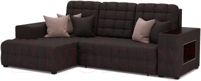 Диван угловой Mebel-Ars Мадрид левый (кордрой коричневый) - фото