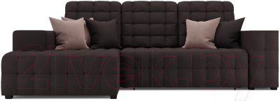 Диван угловой Mebel-Ars Мадрид левый (кордрой коричневый)