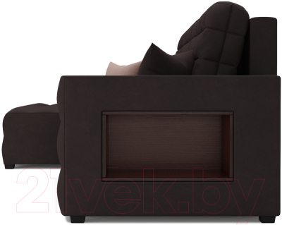 Диван угловой Mebel-Ars Мадрид левый (кордрой коричневый)