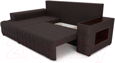 Диван угловой Mebel-Ars Мадрид левый (кордрой коричневый)
