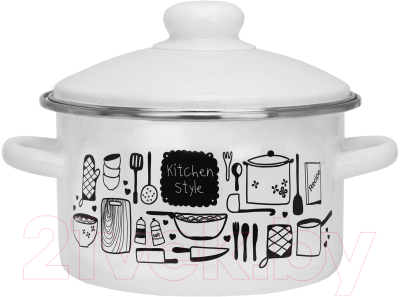 Кастрюля Эмаль Kitchen 01-Б1612/4М - фото