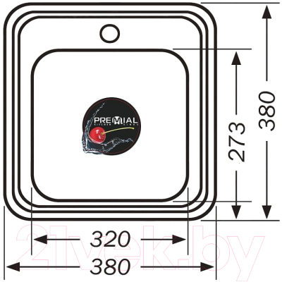 Мойка кухонная Premial 3838 0.6мм (матовый)
