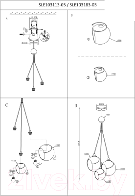 Потолочный светильник Evoluce SLE103113-03